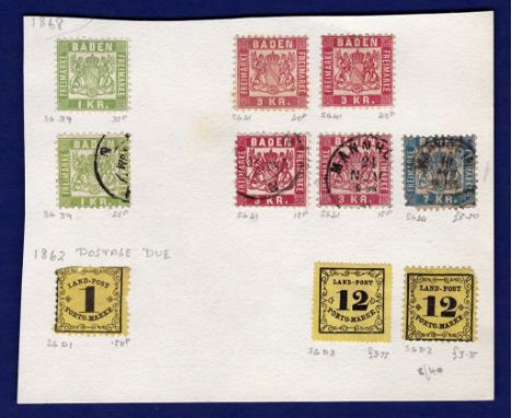 Germany (Baden) - 1868  (10)  Used and unused small range.