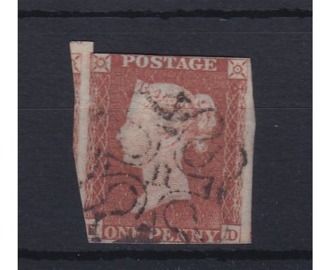 Great Britain - 1841  1d Red 'HD'.  Fine used with light almost full 'No 11' in Maltese Cross.  Near two margins and post adj