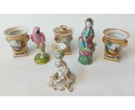 Collection of porcelain Austrian, Samson of Paris, Guan Yin figure and Old Paris urns