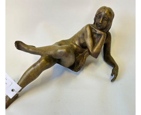 Bronze sculpture, seated woman