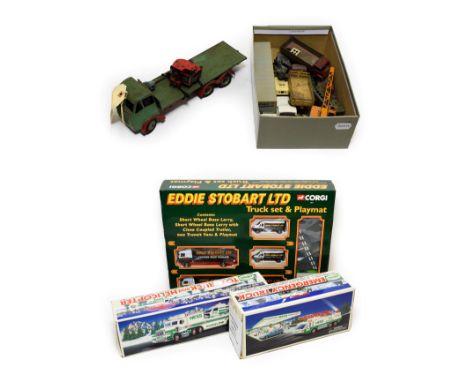 Shackleton Foden Flat Bed (F, cab detached, some fatigue) together with a few 1950's Dinky Toys (P) boxed modern items and ot