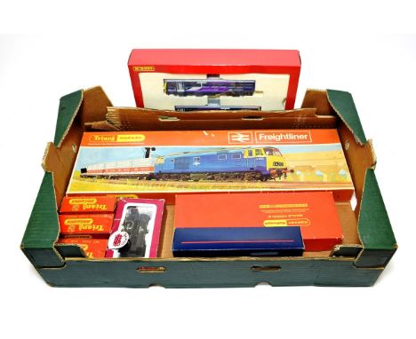Triang Hornby OO Gauge R645 Freightliner Set (E box G) and three wagons; Hornby (China) R3140 Northern Rail Class 142 DCC Rea