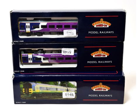 Bachmann OO Gauge 32453 Turbostar 2 Car DMU Anglia Railways power car and trailer (lacks set outer sleeve) and 31514 2 Car DM