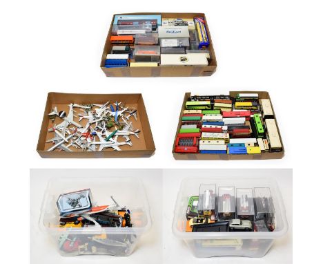 Various Manufacturers A Collection Of Assorted Model Buses (some boxed) together with various loose aircraft and other diecas