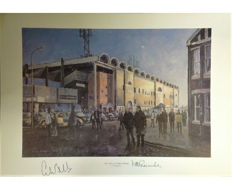 Mike Summerbee and Colin Bell print Manchester City Signed 16 x 12 inch football photo. Good Condition. All signed pieces com