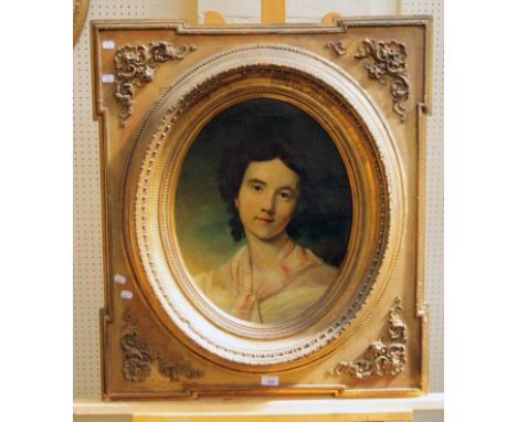 Attributed to William Poole (19th century British) A bust length portrait of Mary Anne Mason, née Poole oil on canvas 51 x 40