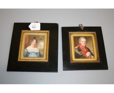 Manner of Hugh Ross (1800-1873) A half length portrait miniature of Lieutenant-General Sir Hildebrand Oakes together with a h