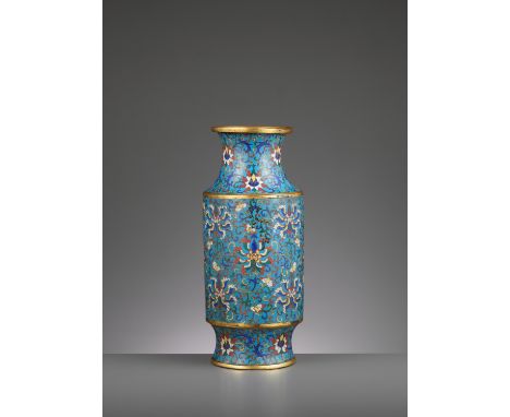A CLOISONNE ENAMEL LANTERN VASE, JIAQINGChina, 1796-1820. The vessel is of the distinct ‘lantern’ shape decorated around the 