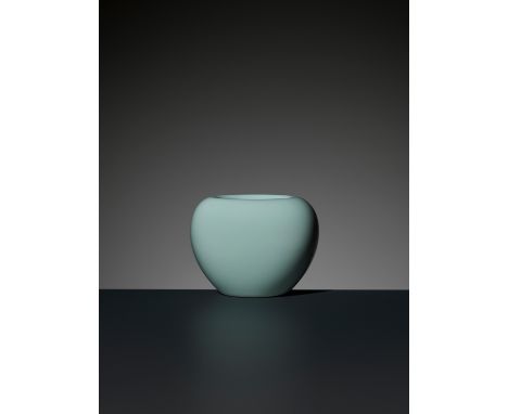 A CELADON-GLAZED GLOBULAR WATER POT, PINGGUOZUN, YONGZHENG SEAL MARK AND PERIODChina, 1723-1735. The globular body, which tap