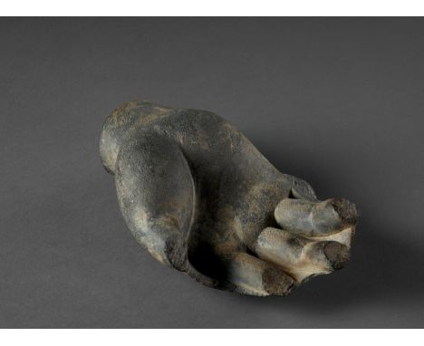 A LARGE GRAY SCHIST HAND OF BUDDHA, GANDHARAAncient region of Gandhara, Kushan period, c. 2nd-5th century. The fragment finel