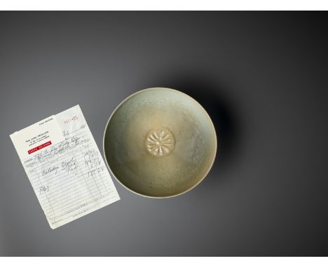 A KOREAN CELADON BOWL, GORYEO DYNASTYKorea, 12th century. The rounded conical sides rising from the short ring foot, the inte