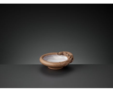 A YIXING ‘CHILONG’ WASHER, QING TO REPUBLIC PERIODChina, 19th to earlier 20th century. Impressed artist seal mark ‘Shenyin’ t