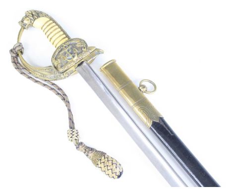 A late 20th / early 21st century dress sword, similar to the Imperial German Naval Officer's sword, having an unmarked 78cm p