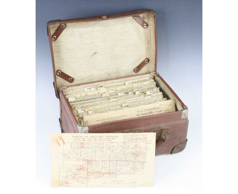 A collection of Military edition ordnance survey maps with cover sheet "Indices to military editions, G.S.G.S. 3957 Scale:One