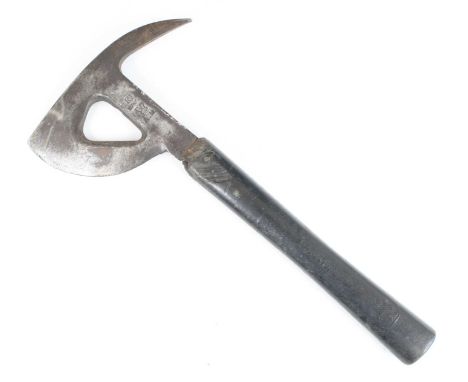 A WW II RAF escape axe, the steel blade with Air Ministry stamp and 27N, having a rubber covered grip marked Patent No.515767