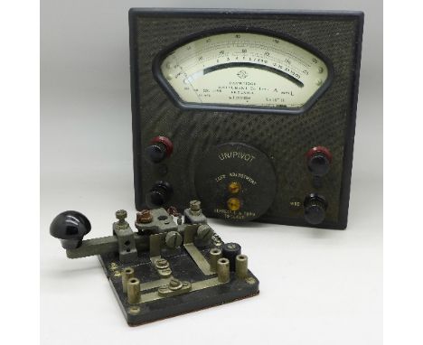 A military issue Ohmmeter and a morse code tapper