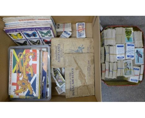 A collection of cigarette cards including John Player, Gallaher, Birds and Their Young, Uniforms of The Territorial Army, som