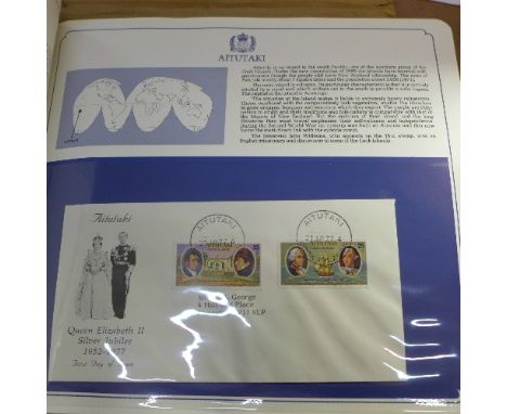 A Queen Elizabeth II album of over 60 Silver Jubilee first day covers