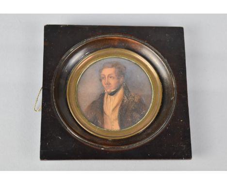 A Framed 19th century Portrait Miniature on Card, Charles Matthews 
