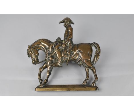 A 19th Century Bronze Doorstop, Mounted Duke of Wellington, 32cms High, Missing Support 