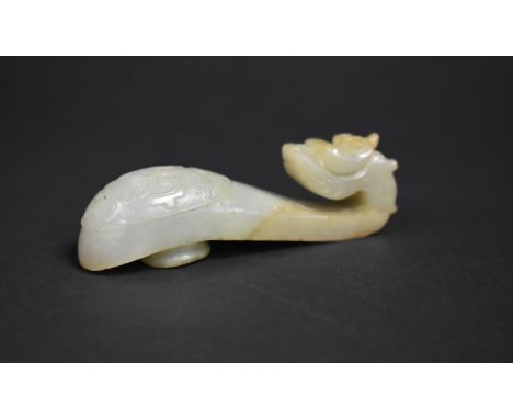 A Chinese Jade Chi Dragon Belt Buckle, 8.5cms Wide