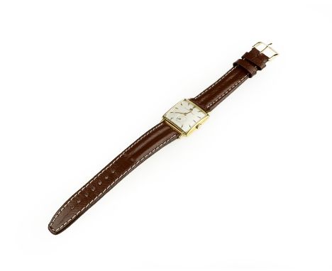 A Gent's manual wind square wristwatch, Girard Perregaux, circa 1950Movement: 17-jewel manual windDial: Brushed silvered, app