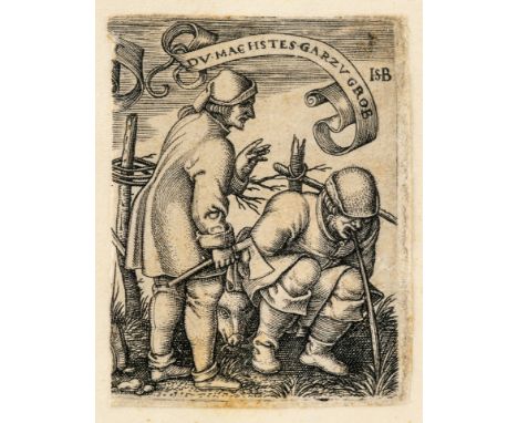 1500 Nürnberg - 1550 Frankfurt.  Kupferstich. 'Du machstes gar zu grob'. Blatt 10. Aus: Das  Bauernfest oder die zwölf Monate