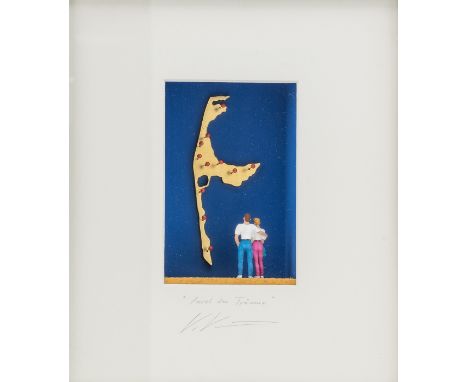 1948 Neuenkirchen/Bremen. Objektkasten. 'Insel der Träume'. U.m. sign. u. bet. Verso  Künstlerstempel. 29 x 25 cm. R. Lit.: 1