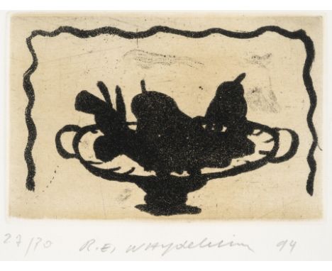 1938 Straßburg-Neudorf. Tätig in Hindisheim/Straßburg.  Radierung. Stillleben. Obstschale mit Birnen. U.m. mit Bleistift  sig