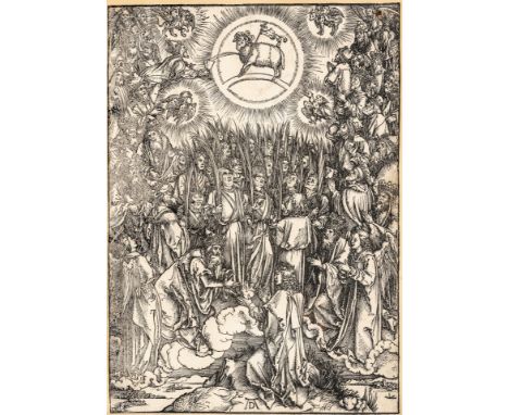 1471 Nürnberg - 1528 ebd.  Holzschnitt. Lobgesang der Auserwählten im Himmel-Anbetung des  Lammes. Blatt 12 aus der Folge: Di