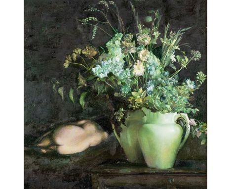 1938 Odessa. Tätig in Jerusalem. Studium in Usbekistan an der  Tashkenter Kunstakademie. Öl/Lw. Stillleben. Zwei Wiesenblumen