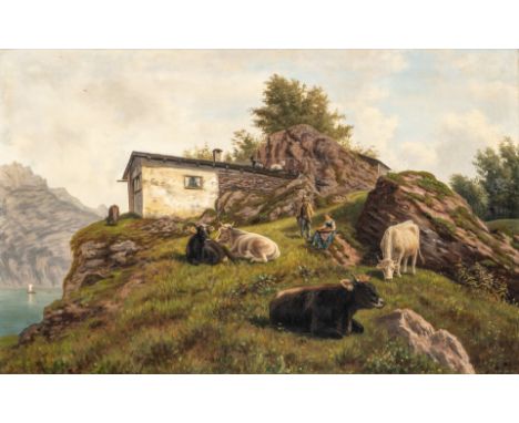 1839 Winnenden - 1920 Oberensingen. Architekt, Studium an der  Stuttgarter, Münchner und Düsseldorfer Kunstakademie.  Öl/Lw. 