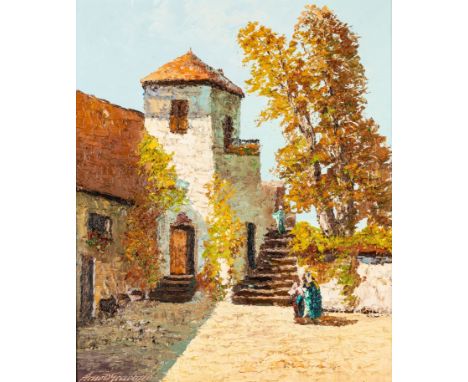 1898 Gerabronn - 1981 Buchhof/Starnberg. Öl/Lw. 'Weinbauer in Südtirol'. U.l. sign. Verso  Echtheitszertifikat und Galerieeti