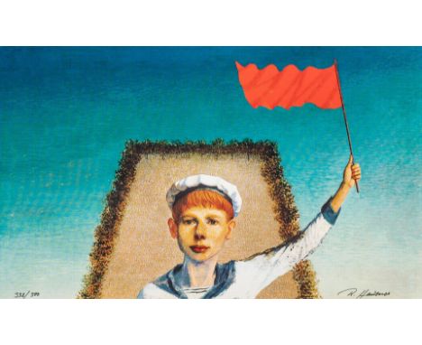 1914 Wien - 1995 Mödling. Farboffset. 'Adam zuversichtlich'. Matrosenjunge. Um 1970. U.r.  sign. U.l. 338/500 num. 50 x 64 cm