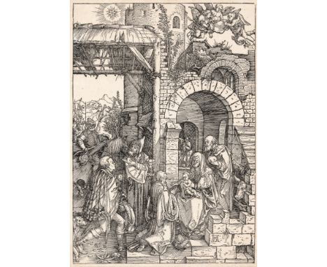 1471 Nürnberg - 1528 ebd. Holzschnitt. Anbetung der Könige. Guter Zustand. U.r. im Stock monogr. Roter Sammlungsstempel: FQ. 