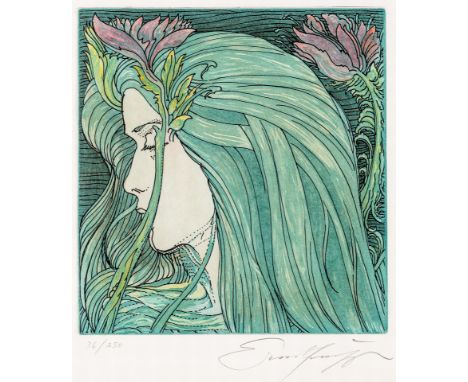 1930 Wien - 2015 ebd. Farbradierung. Flora. U.r. mit Bleistift sign. U.l. 36/250  num. 22 x 21 cm. Pass. R.  Lit.: 1,2,14.