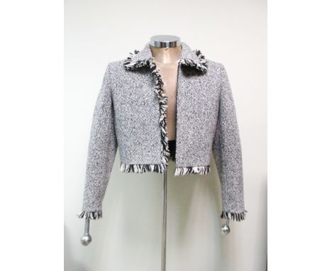 A Vintage late 80's/early 90's Yves Saint Laurent Variation wool jacket, with fringing detail, EU 36/UK 8,  In good vintage c