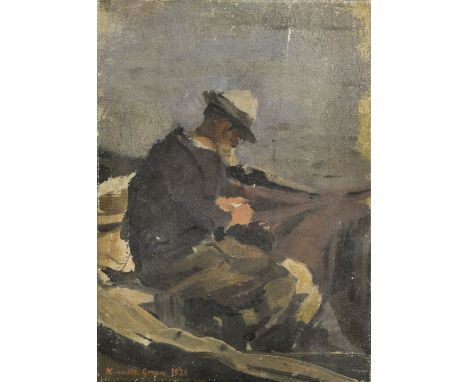 § Kenneth Green, RP (British, 1905-1986) Study of a Walberswick Fisherman, signed lower left "Kenneth Green 1926", oil on can