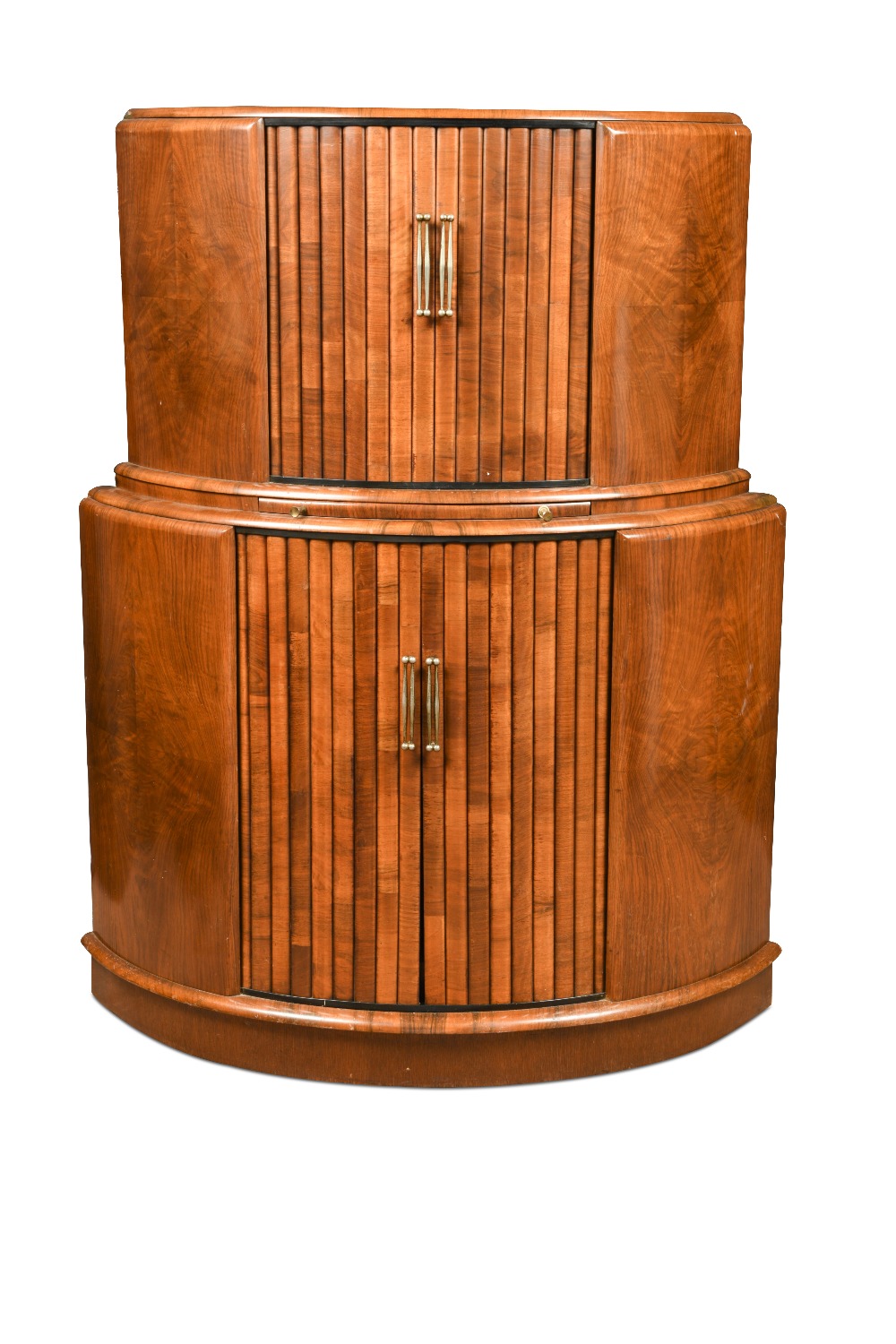 An Art Deco tambour fronted Sureline cocktail by Serlin