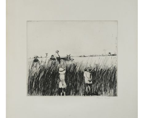 § Jamie Boyd (Australian/British, b.1948) Children and riders in a cornfield signed lower right "Jamie Boyd" and numbered 1/3