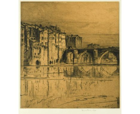 § Sir Frank Brangwyn, RA, RWS, RBA (British, 1867–1956) Albi signed lower right "Frank Brangwyn" etching 29 x 26cm (11 x 10in