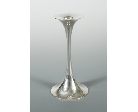 Tapio Wirkkala (Finnish, 1915–1985), a Finnish metalwares candlestick, with flaring rim and foot, marked 830/P8 to foot rim 1