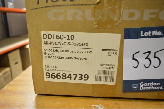 Grundfos Type Ddi 222 Ddi60 10 Ar Pvc V G 5 31 B16fx Dosing Pump Capacity 60 L H 10 Bar Boxed