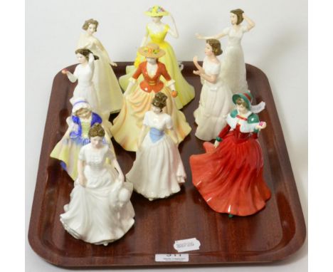 Ten Royal Doulton ladies, Autumn Stroll HN4588, Harmony HN4096, Melody HN4117, Winter's Day HN4589, Sentiments HN4445, Spring