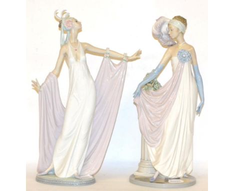 Lladro figures grand dame no.1568 and socialite of the 20's no.5283 (2)