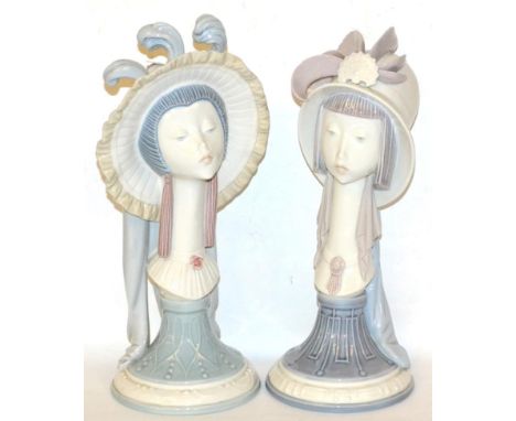 Two Lladro figures Girl's Head no. 5151 and Girl's Head no. 5153