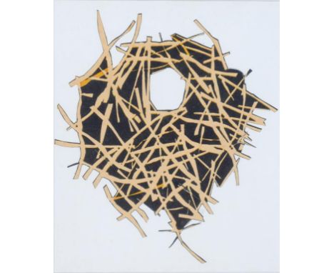 MICHAEL TOLL, BIRDS NEST, SCREEN PRINT, SIGNED BY THE ARTIST IN PENCIL AND DATED 78, 29 X 24CM, SUSANNAH WAKEHAM, SCAFFOLDING