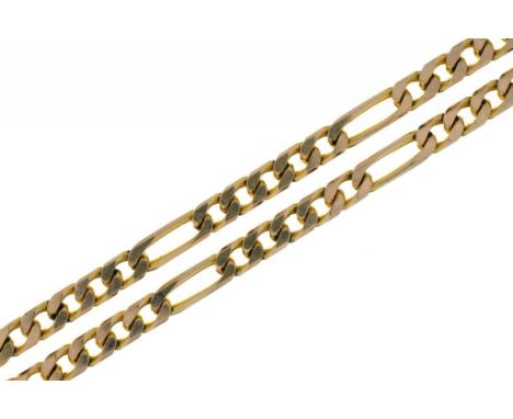 A 9CT GOLD CURB LINK CHAIN, 12.5G++GOOD CONDITION, LIGHT WEAR CONSISTENT WITH AGE