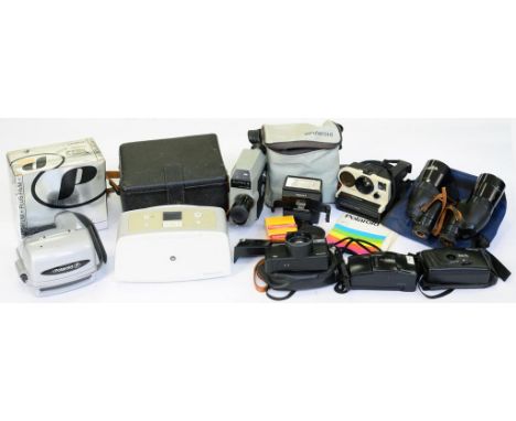 CAMERAS AND PHOTOGRAPHIC EQUIPMENT, TO INCLUDE POLAROID, OLYMPUS AND AGFA CAMERAS, BINOCULARS AND A HP PHOTOSMART 325 PRINTER