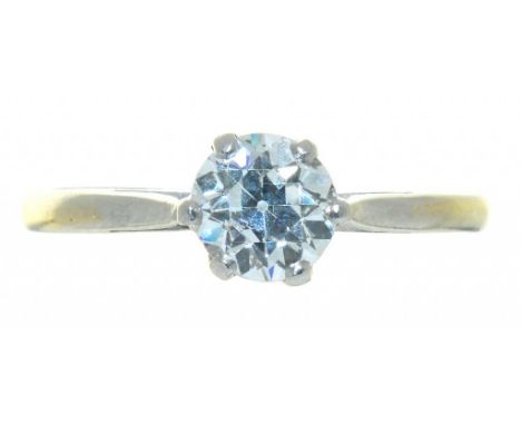 AN OLD CUT DIAMOND SOLITAIRE RING, APPROX 0.53 CT, APPROX G/H, VS2/SI1, IN PLATINUM MARKED PLAT, 2G, SIZE I++IN GOOD CONDITIO